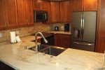 Mammoth Condo Rental Aspen Creek 117: Remodeled Kitchen with large granite counters